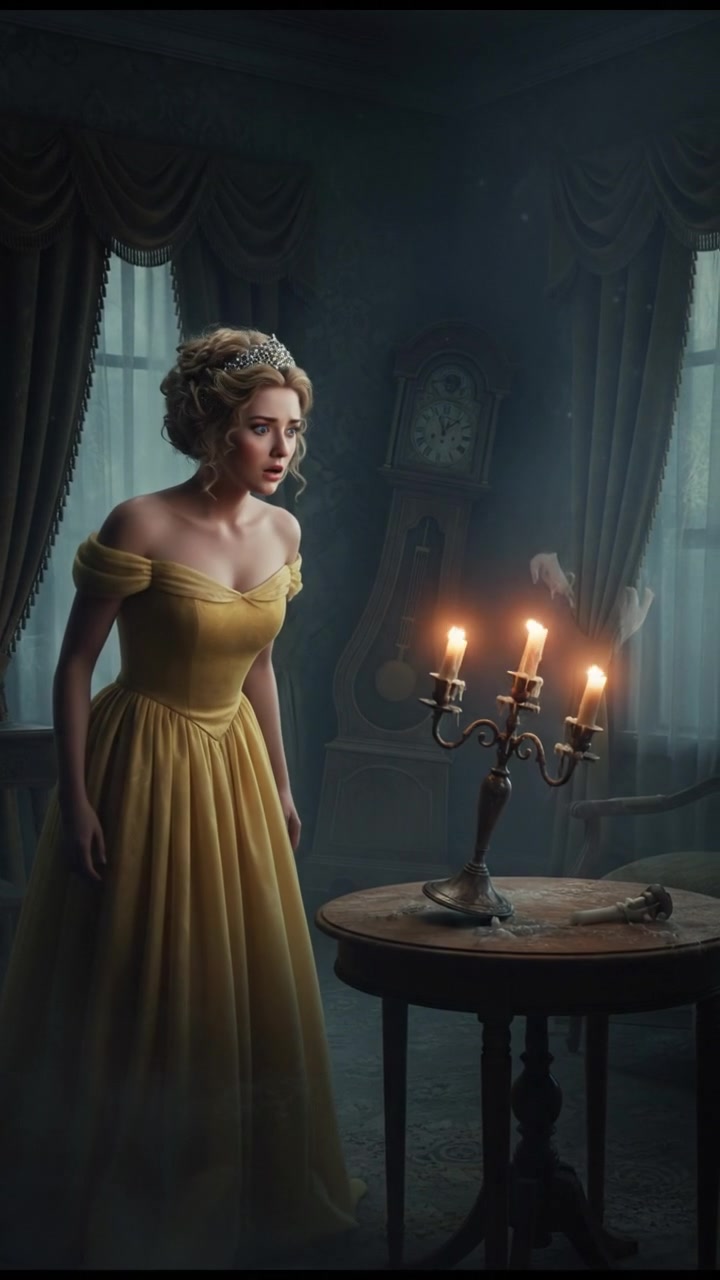 discovering a haunted object that begins to move on its own, eyes wide with shock