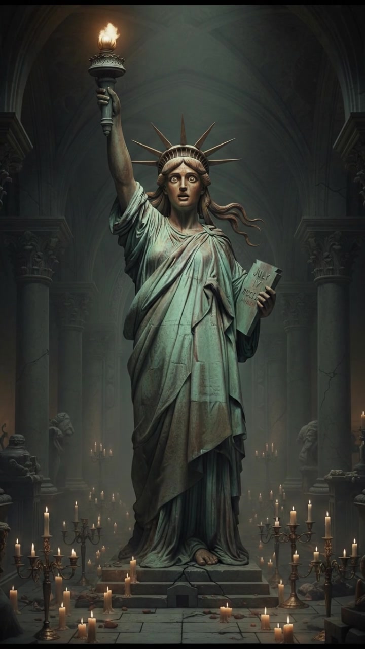 discovering a haunted object that begins to move on its own, eyes wide with shock