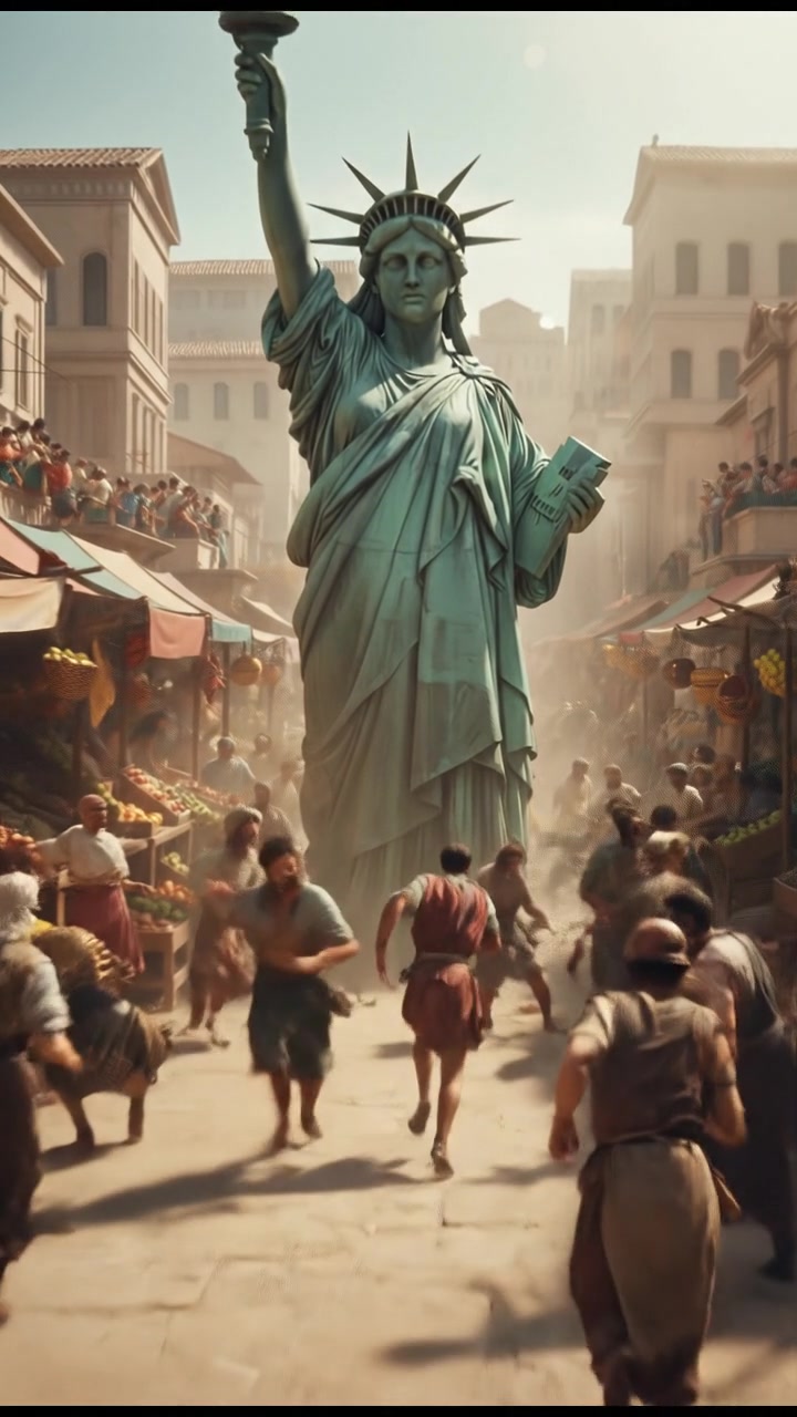 escaping through a crowded marketplace, intense pursuit scene with motion blur