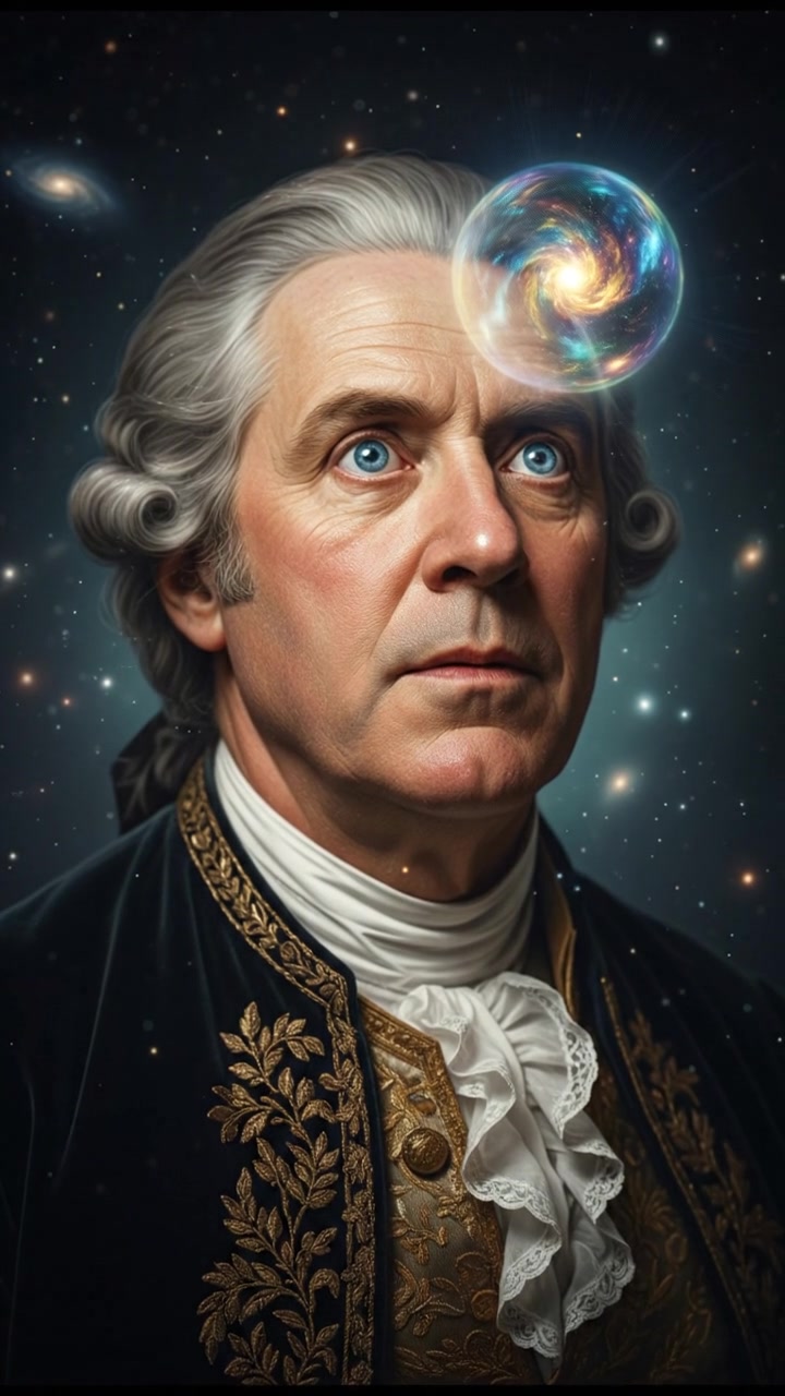 discovering a mysterious glowing object drifting in space, reflected in their wide eyes