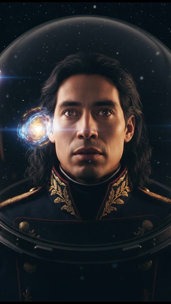 discovering a mysterious glowing object drifting in space, reflected in their wide eyes