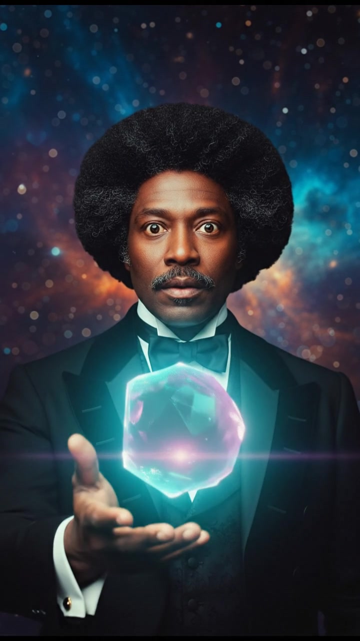 discovering a mysterious glowing object drifting in space, reflected in their wide eyes