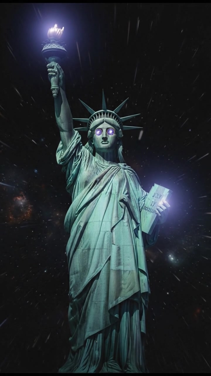 discovering a mysterious glowing object drifting in space, reflected in their wide eyes