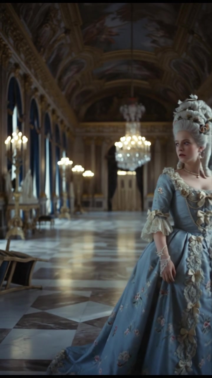 entering a grand hall where they shouldn’t be seen, elegant and tense