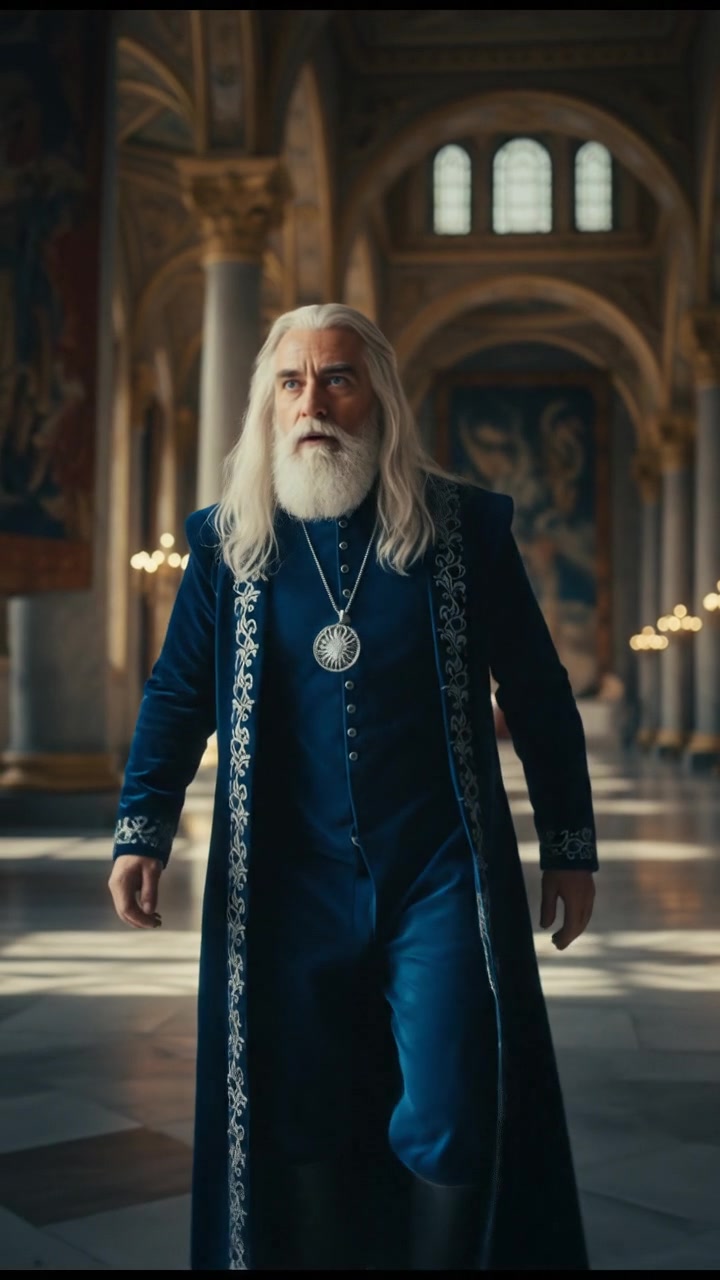 entering a grand hall where they shouldn’t be seen, elegant and tense