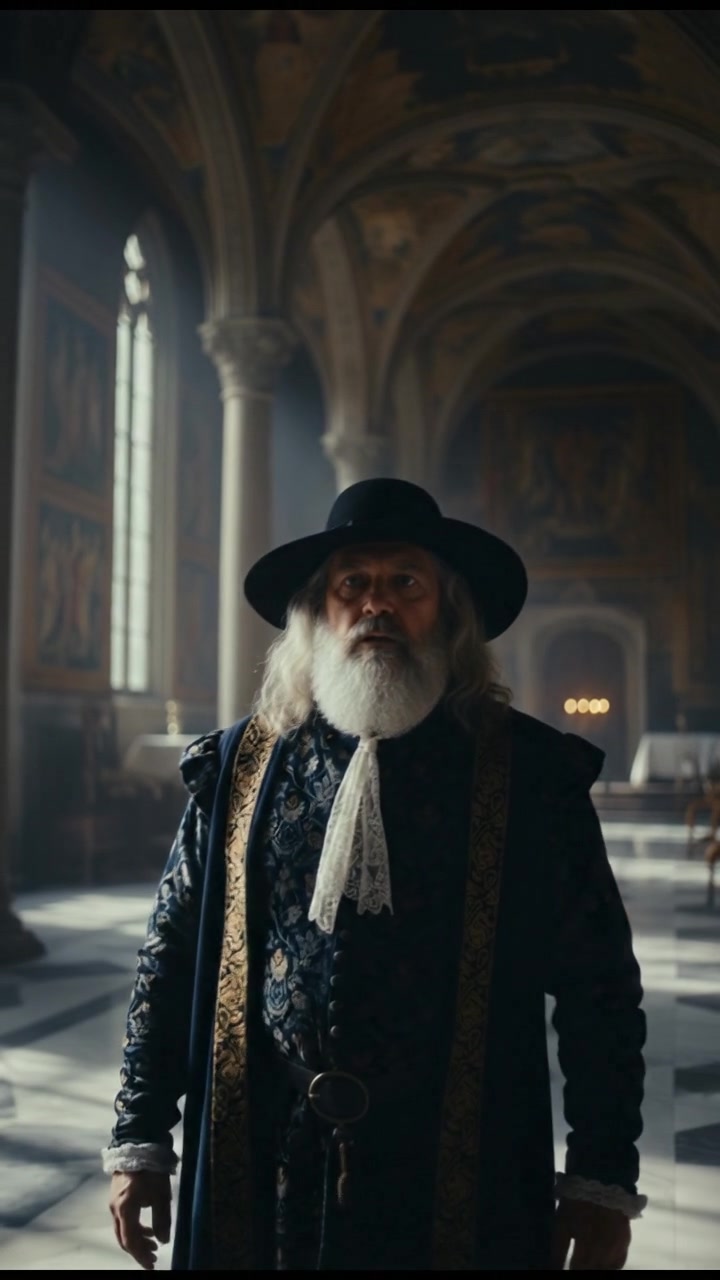 entering a grand hall where they shouldn’t be seen, elegant and tense