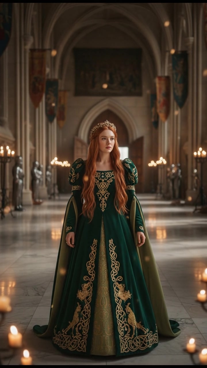 entering a grand hall where they shouldn’t be seen, elegant and tense