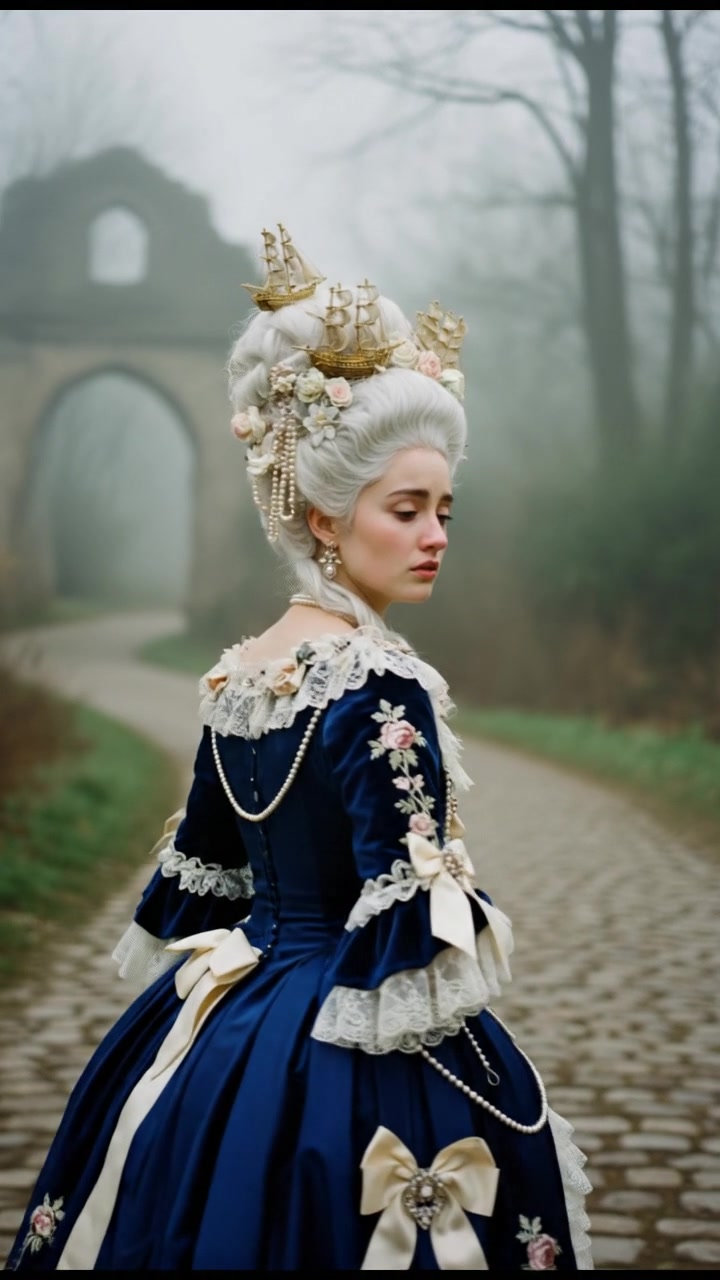 looking back over the shoulder, walking down a misty road, heartbreak in their eyes