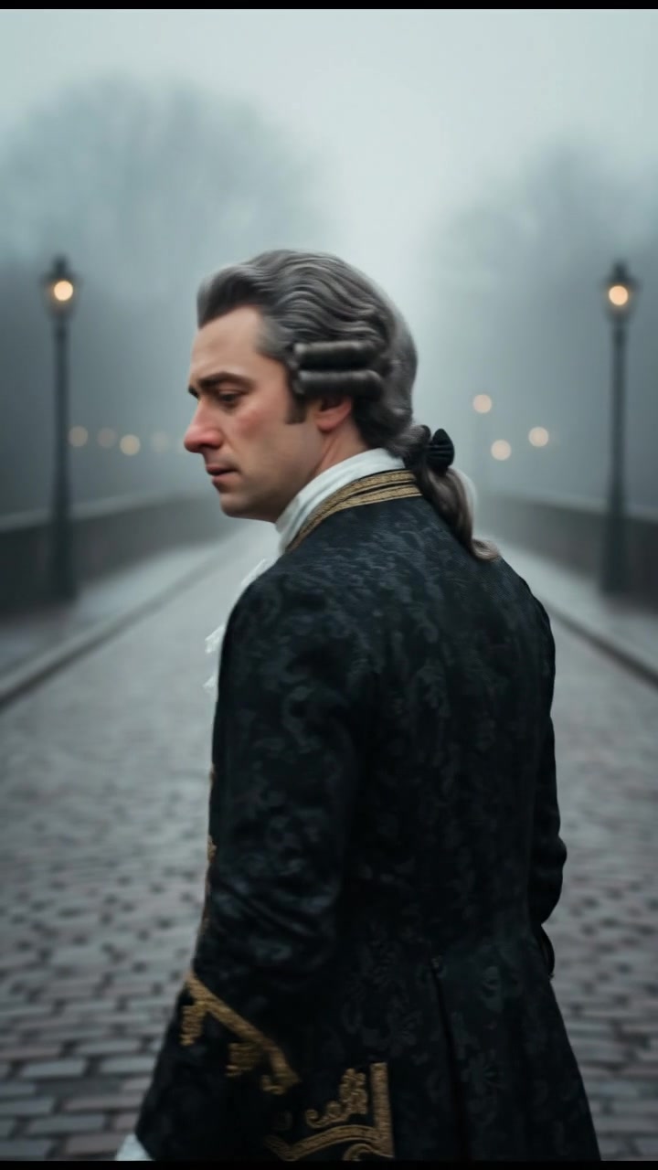 looking back over the shoulder, walking down a misty road, heartbreak in their eyes