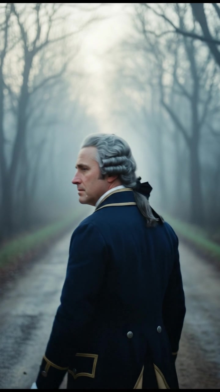 looking back over the shoulder, walking down a misty road, heartbreak in their eyes