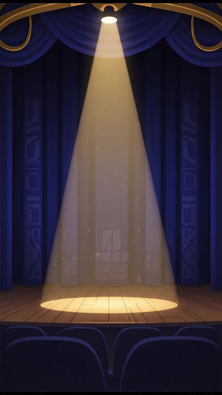An empty stage with a spotlight shining down, waiting for the performance to begin.