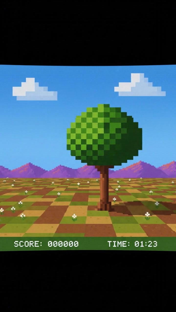 An open field under a clear blue sky, with a lone tree in the foreground.