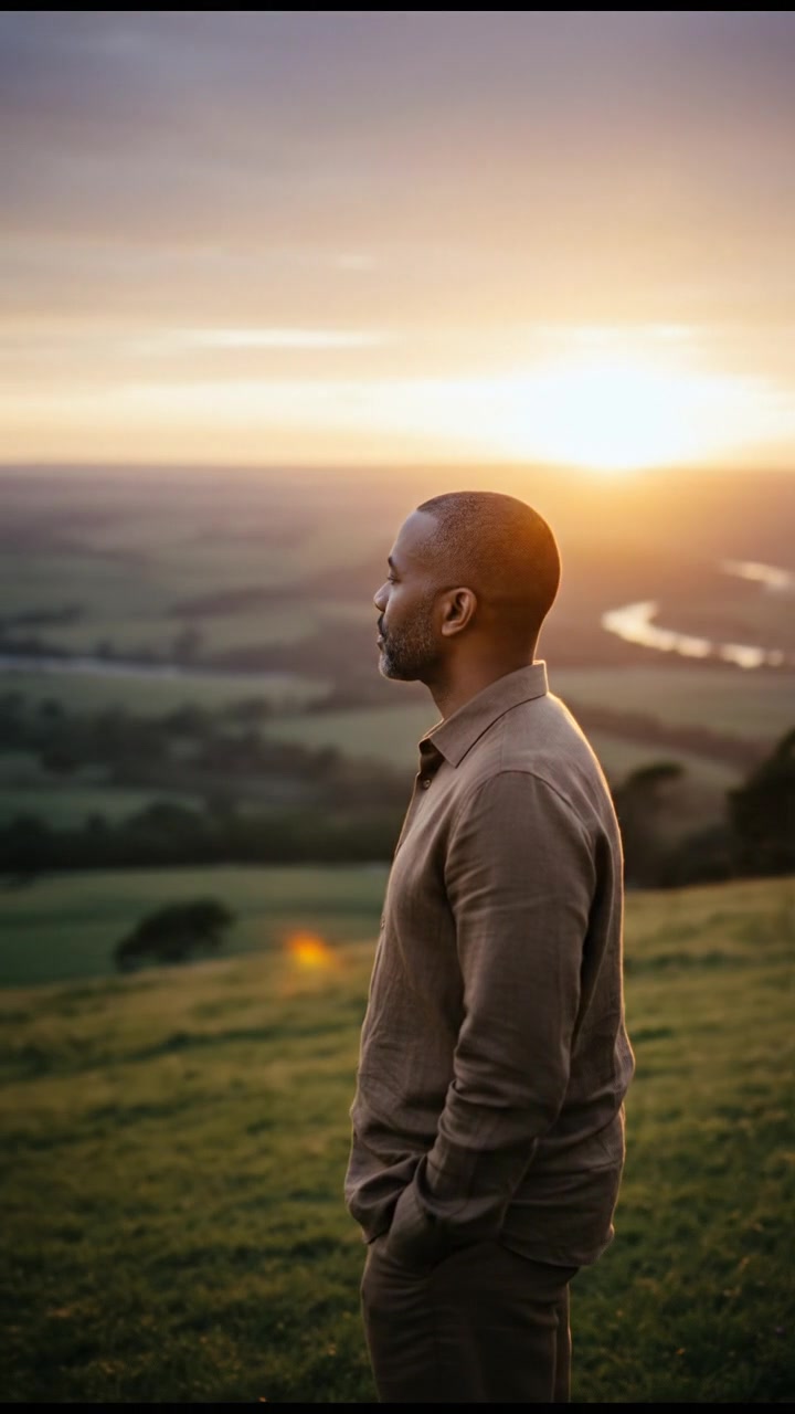 Sunset Over the Dry Fields: A Farmer's Struggle