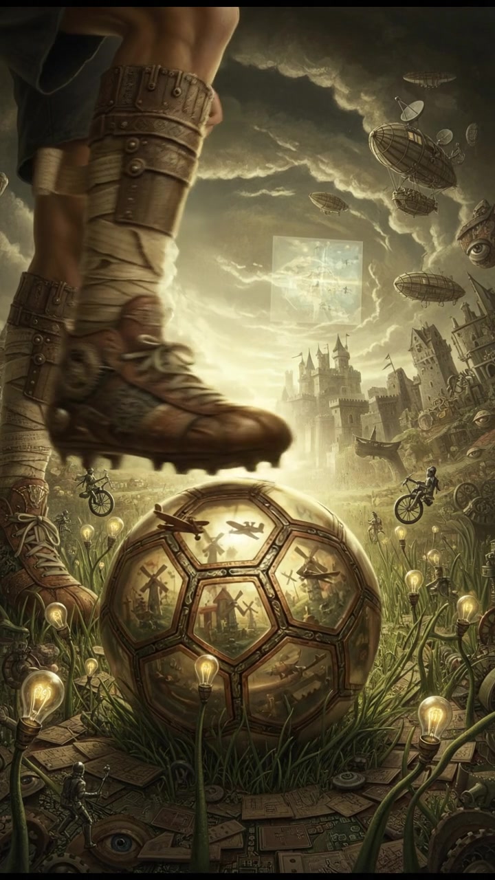 A close-up of Amir's feet as he skillfully controls the soccer ball, grass blades in focus.