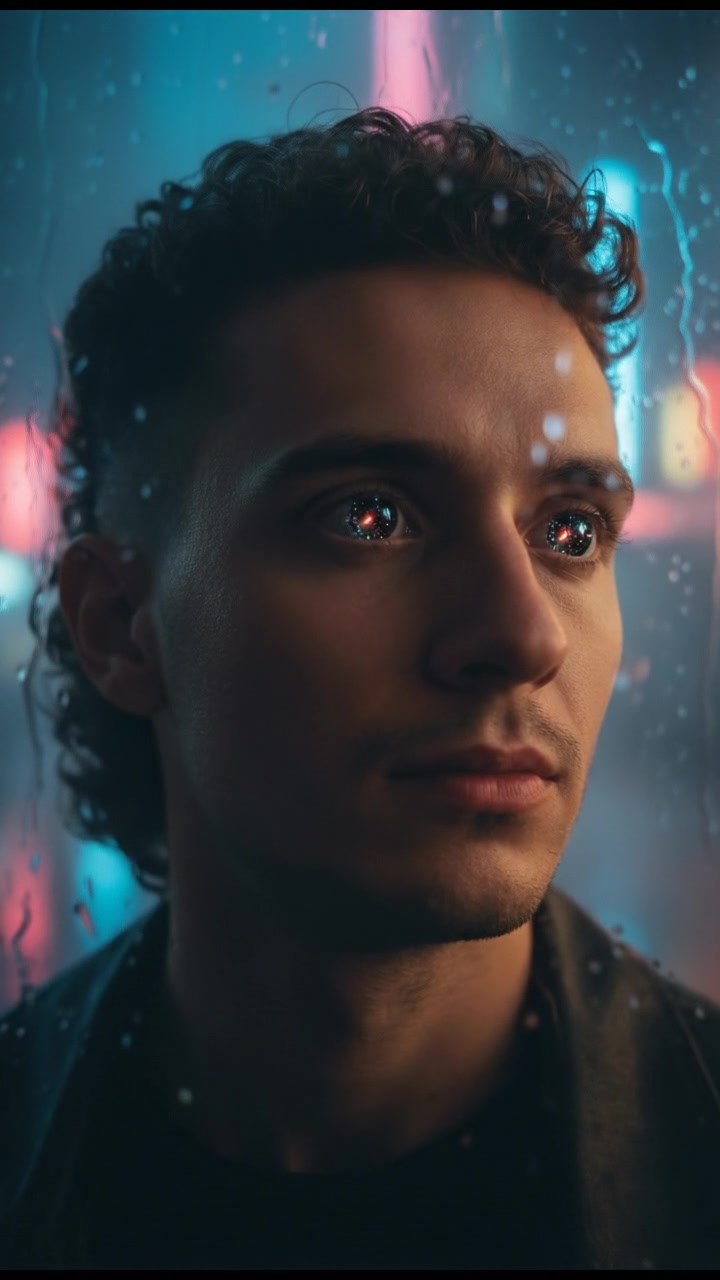 Close-up of Mateo's thoughtful face, with stars reflecting in his brown eyes.