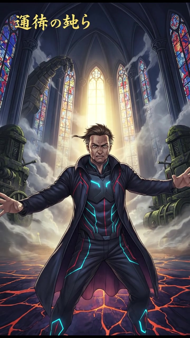 Omar stands with an intense expression, gesturing dramatically in a dark, dimly lit room.