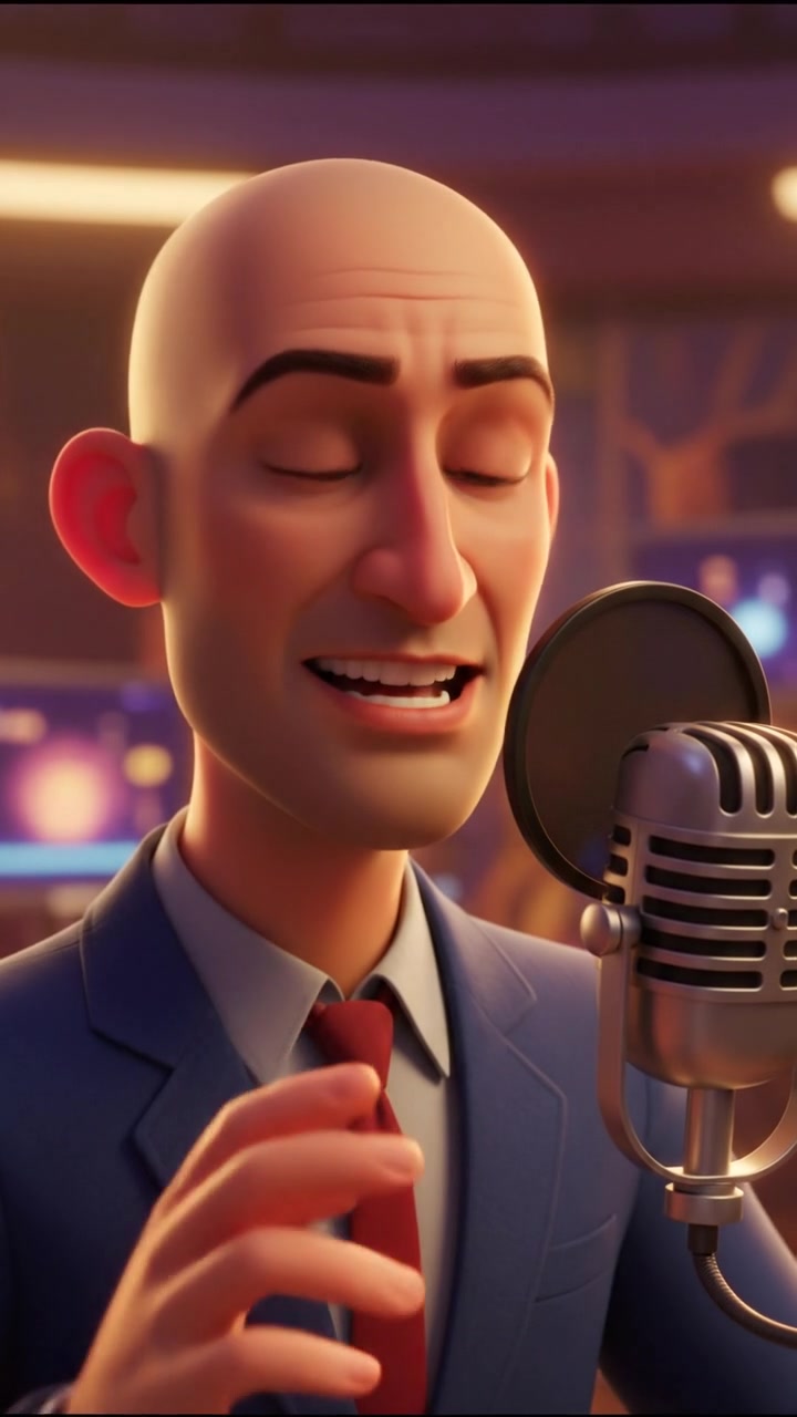 A close-up of Carlos speaking into a microphone, his expression serious and thoughtful against a blurred backdrop.