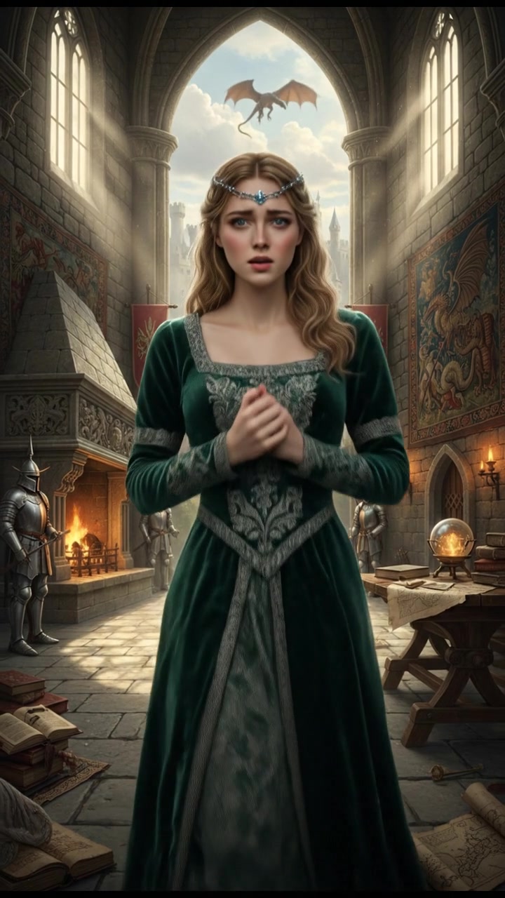 Ashley stands in a brightly lit room, looking anxious, with her hands clasped together.