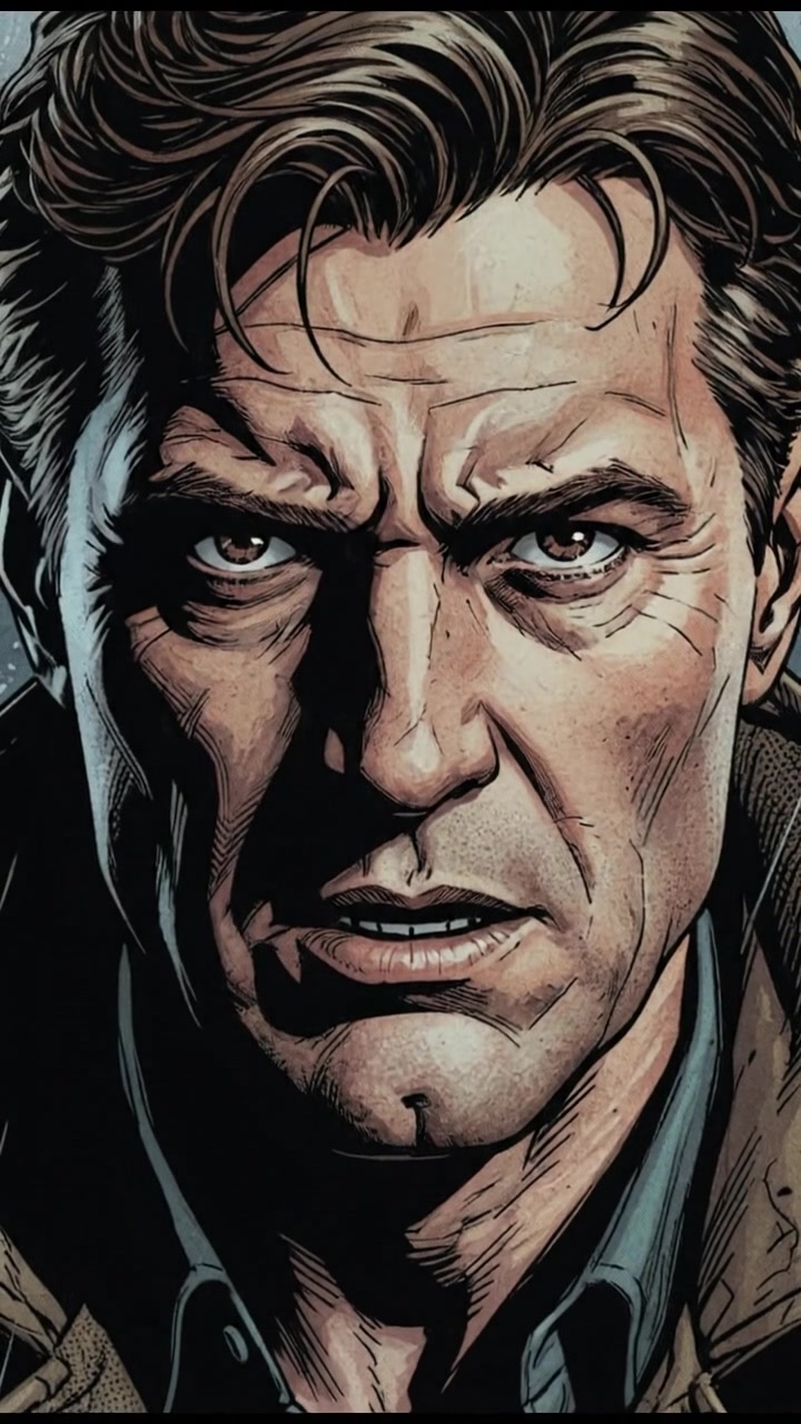 Close-up of Mark in shadows, frowning as he speaks to himself.