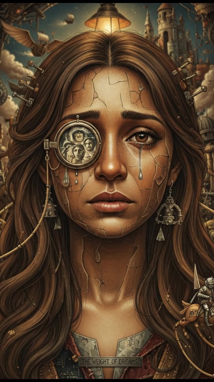 A close-up of Priya's face, looking contemplative with a hint of sadness in her eyes.