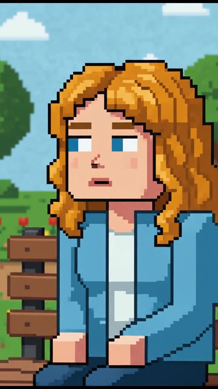 Close-up of Ashley sitting alone on a park bench, looking contemplative with a distant expression.