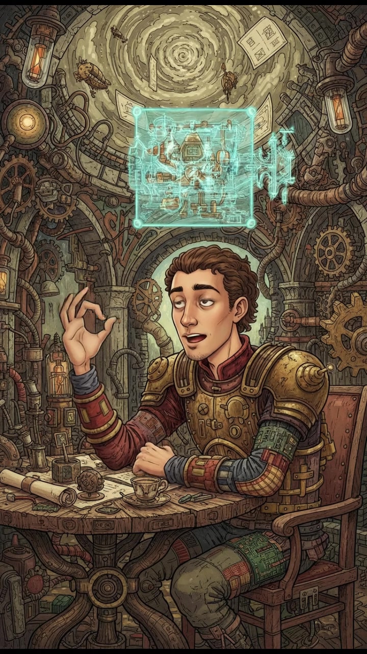 Mateo, sitting at the table, leaning forward with a thoughtful expression, gesturing as he speaks.