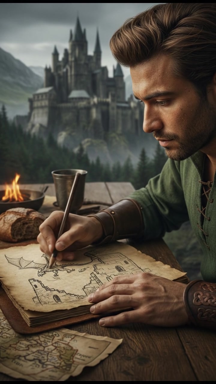 A close-up of Arjun's hand holding a pencil, sketching an idea on a notepad.