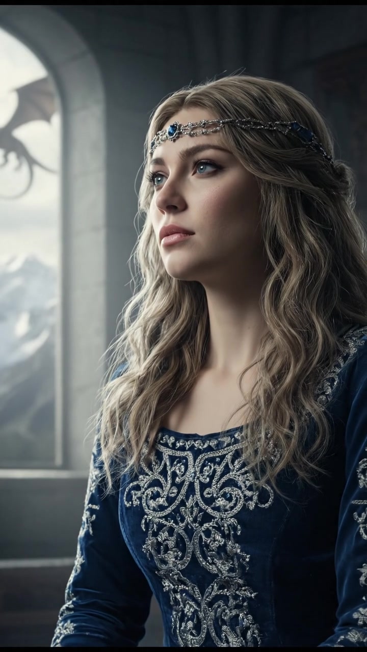 A close-up of Ashley sitting on the edge of her bed, deep in thought, with her hands clasped together.