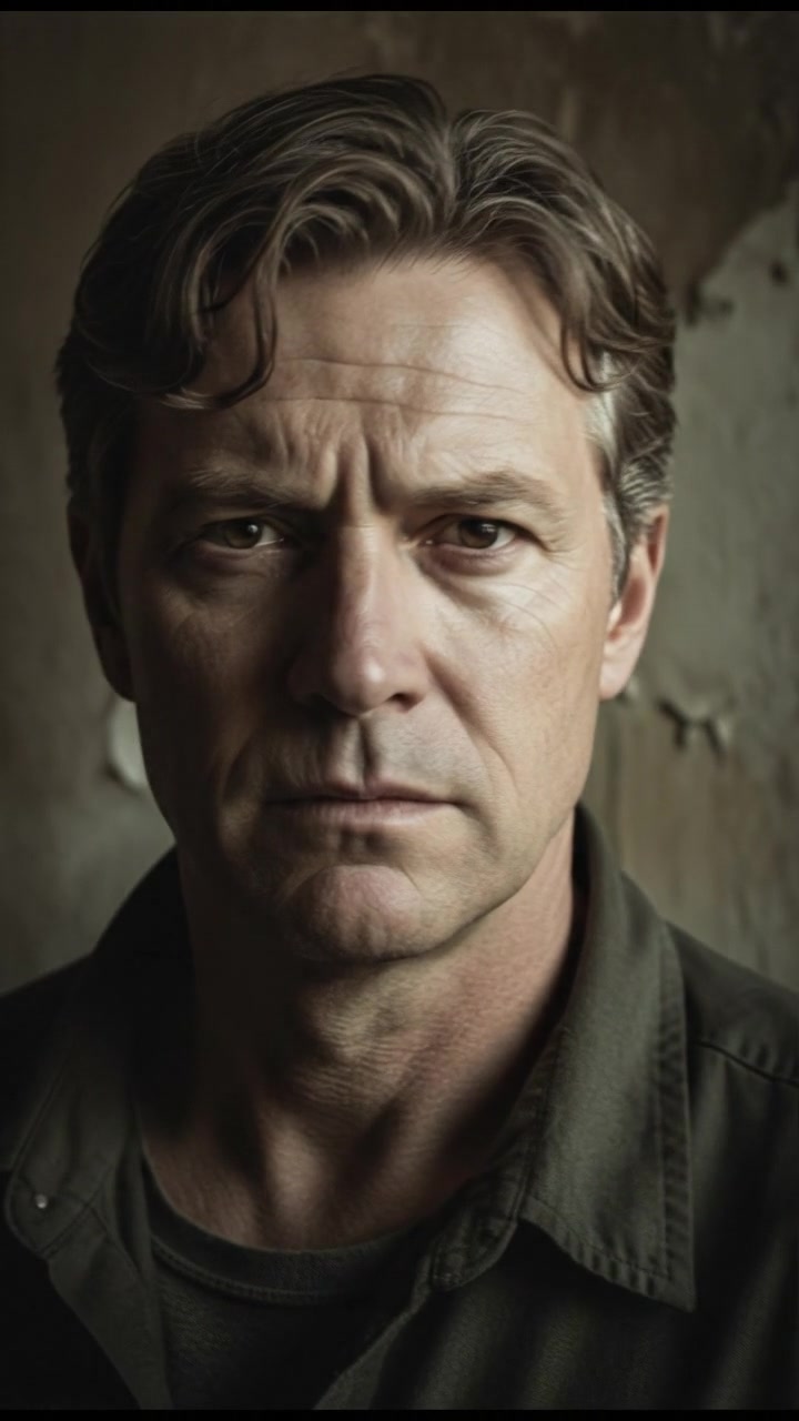 A close-up of the Mark's face, showing a worried expression, with shadows cast over him.