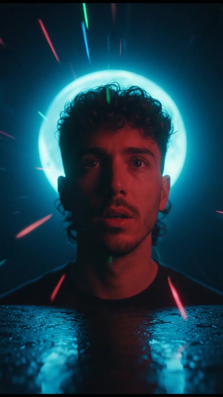 A close-up of Mateo's face, showing awe, with the moon shining brightly in the background.