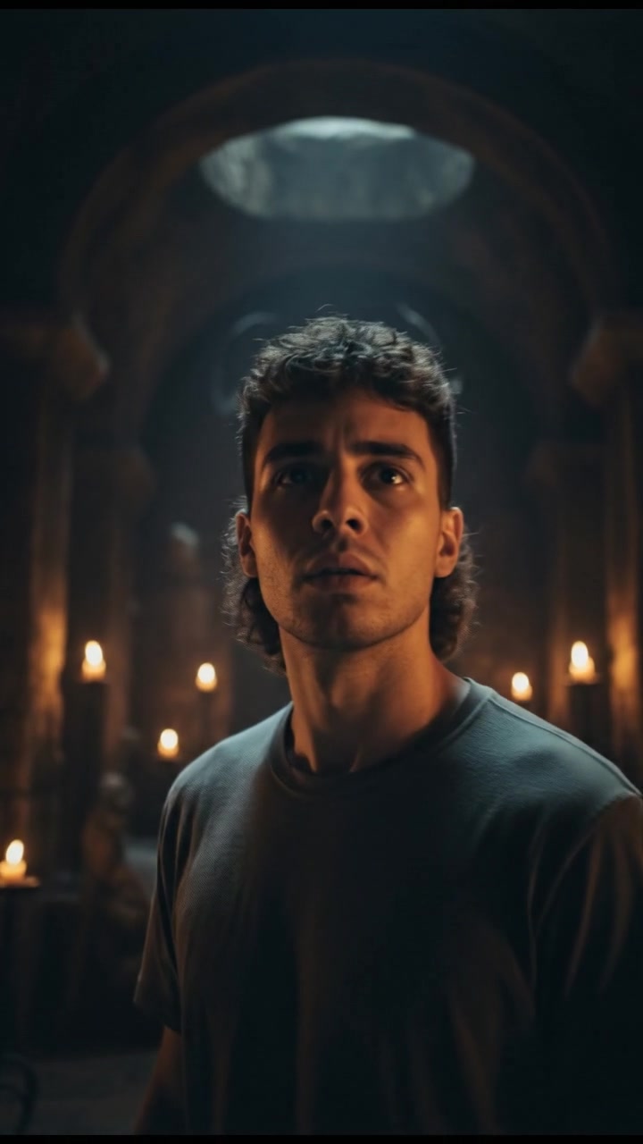 Mateo, now looking fearful and resigned, staring out into the endless dark, contemplating his fate.