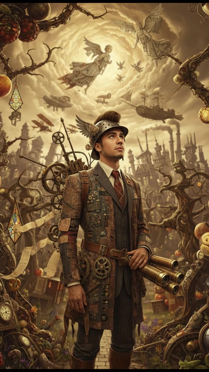 Amir is standing in a sunny park, surrounded by trees, looking thoughtful as he gazes at the sky.