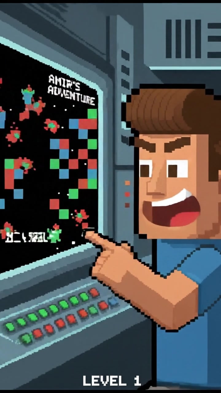 Close-up of Amir with an intense expression, gesturing at his screen with excitement.