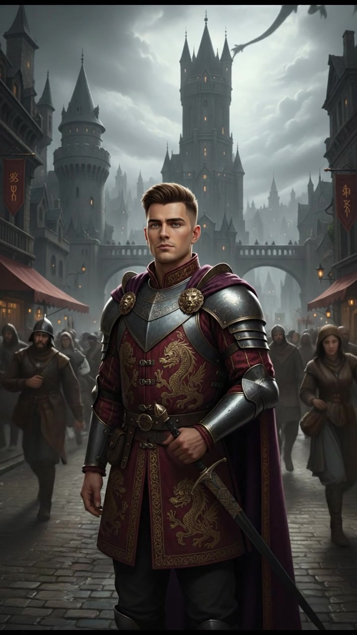 The Amir standing in a busy city street, with people walking past, ignoring him.