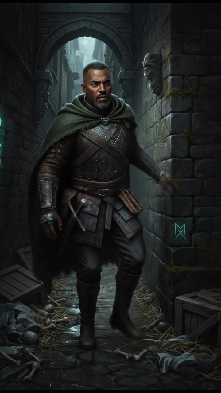 Kwame, cornered in a dark alley, peers around the corner nervously as the sound of footsteps approaches.