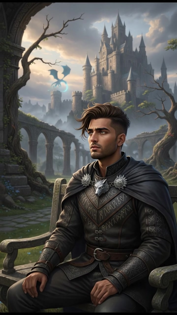 A close-up of Arjun, sitting on a bench in a park, looking distant and pensive.