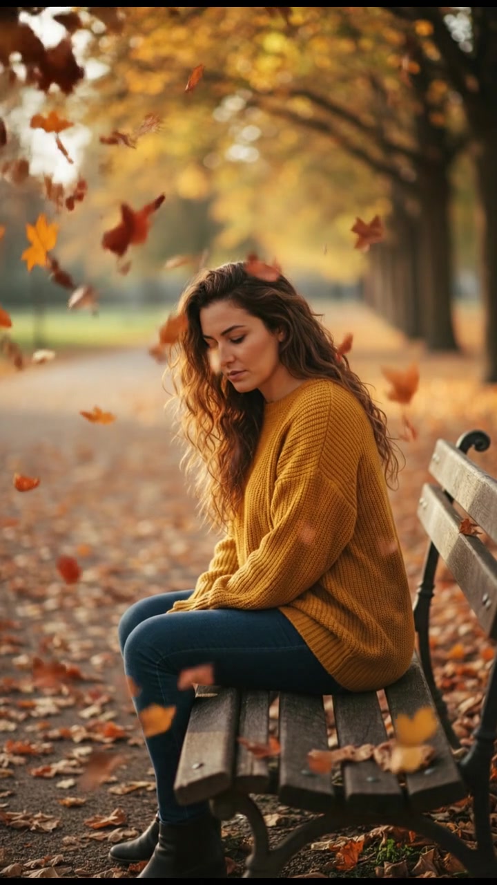 Whispers of Autumn: Elara's Quiet Reflection