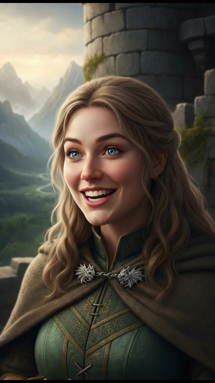 A close-up of Ashley's face, smiling with excitement as she speaks about the journey.