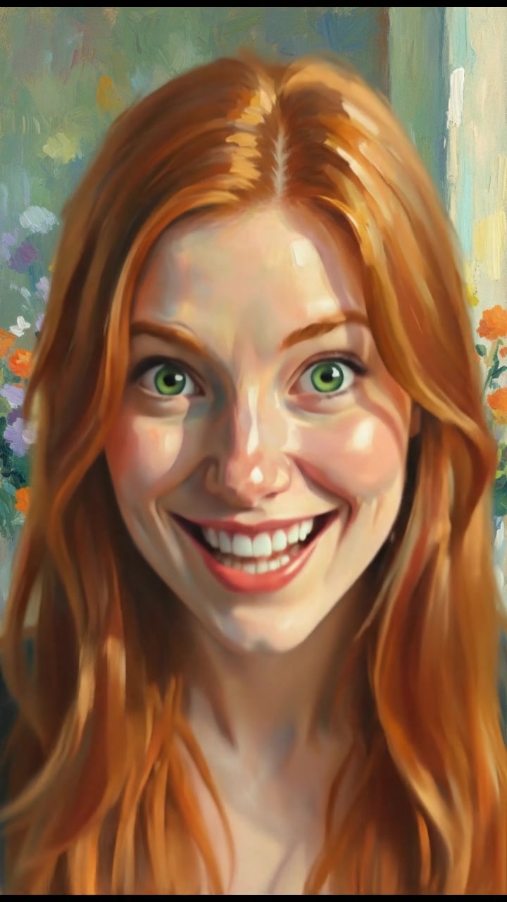 Close-up of Emma with a sarcastic smile, emphasizing her tone.