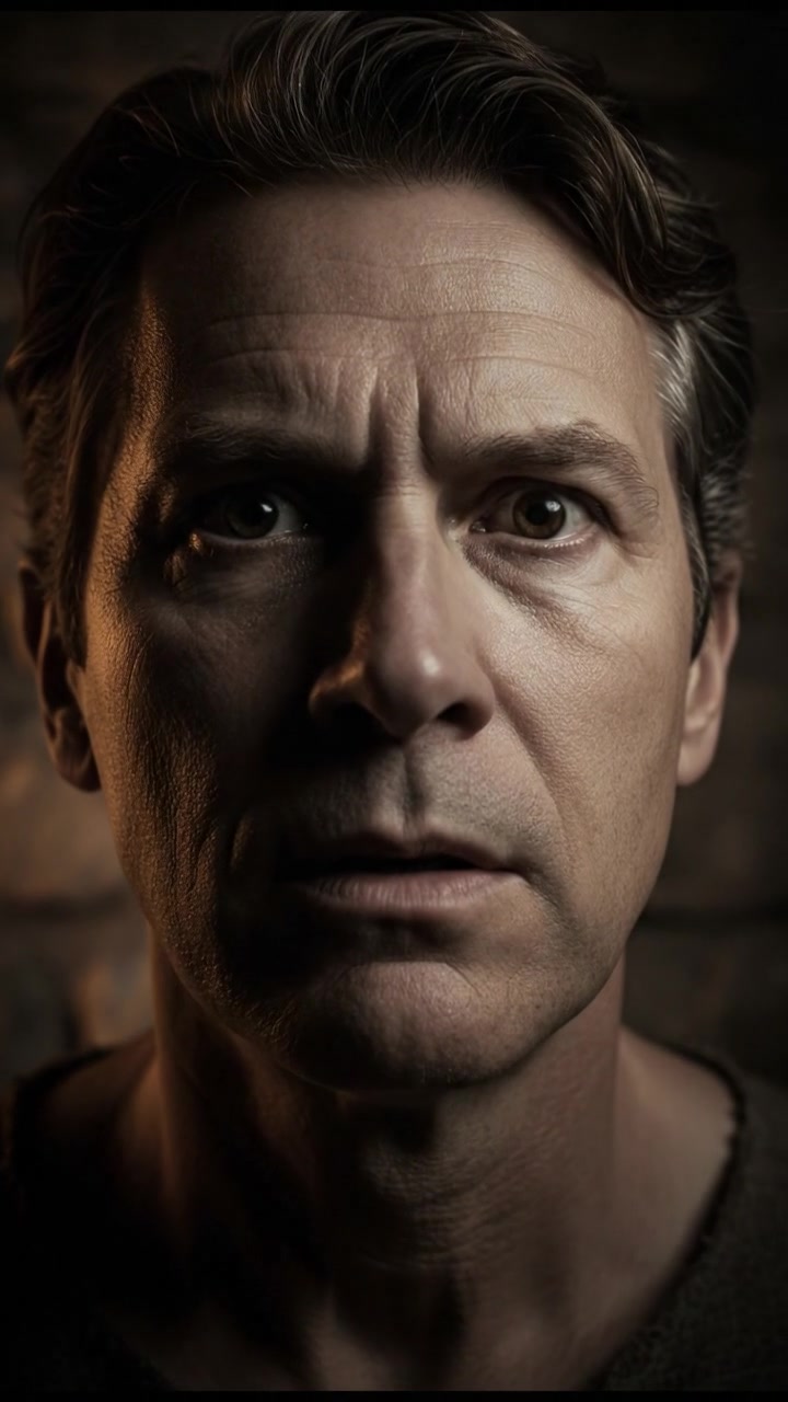 A dramatic close-up of the Mark’s face, showing a look of shock and concern in his eyes.