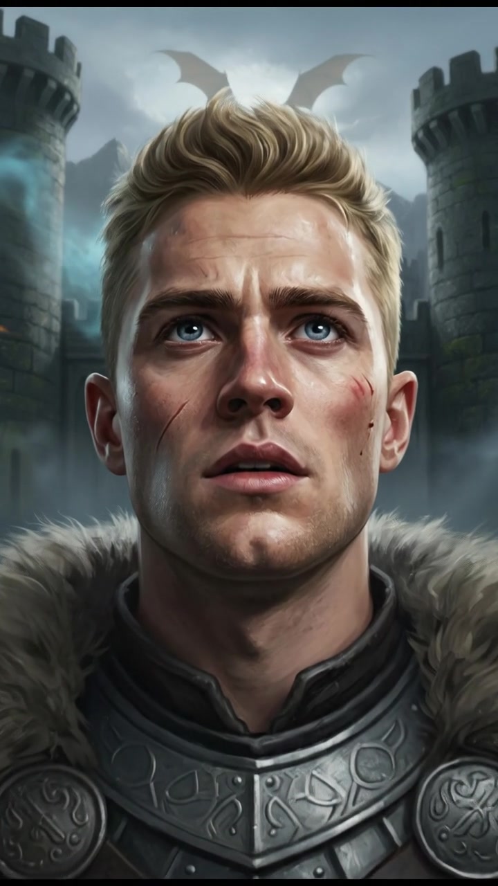 Close-up of Ryan's face, showing determination and doubt as he looks upwards.