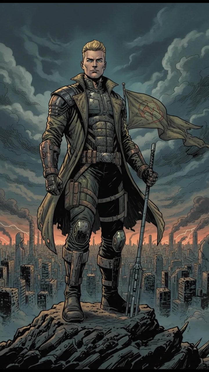 The Ryan standing victorious atop a hill, surveying the landscape below.