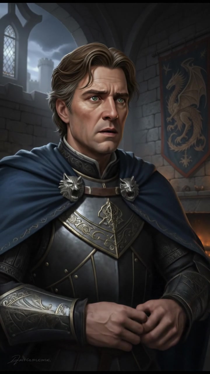 Mark standing in a dimly lit room, with a worried expression, his eyes flashing intensely.