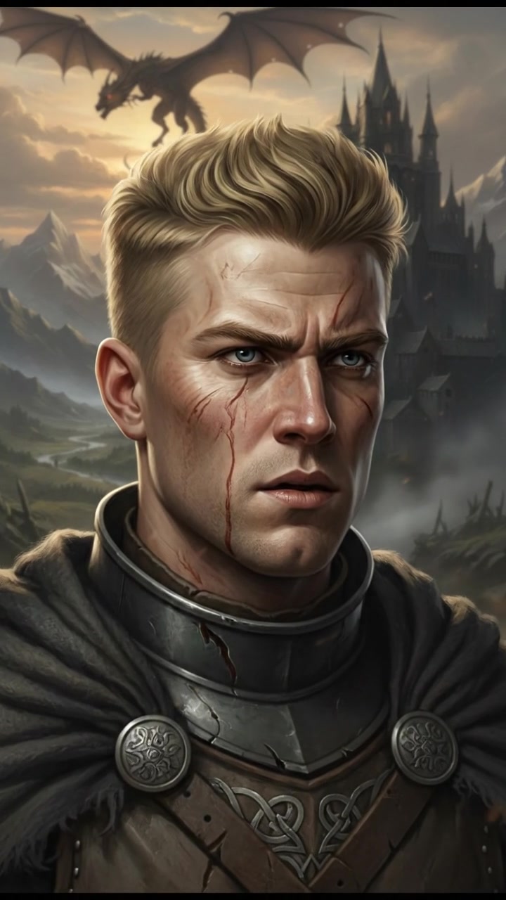 A close-up of Ryan's face, showing determination mixed with pain as he gazes into the distance.