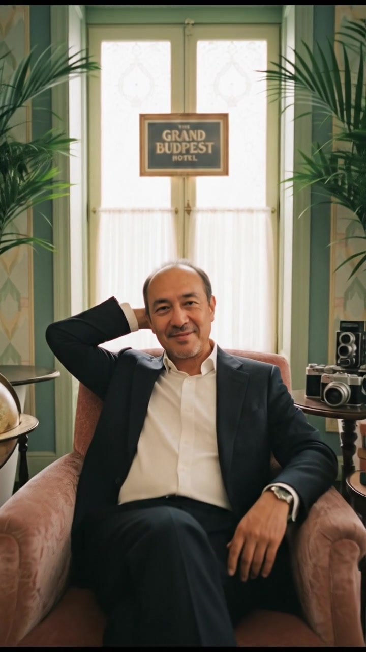 Hiro leaning back casually in his chair with a reassuring expression.