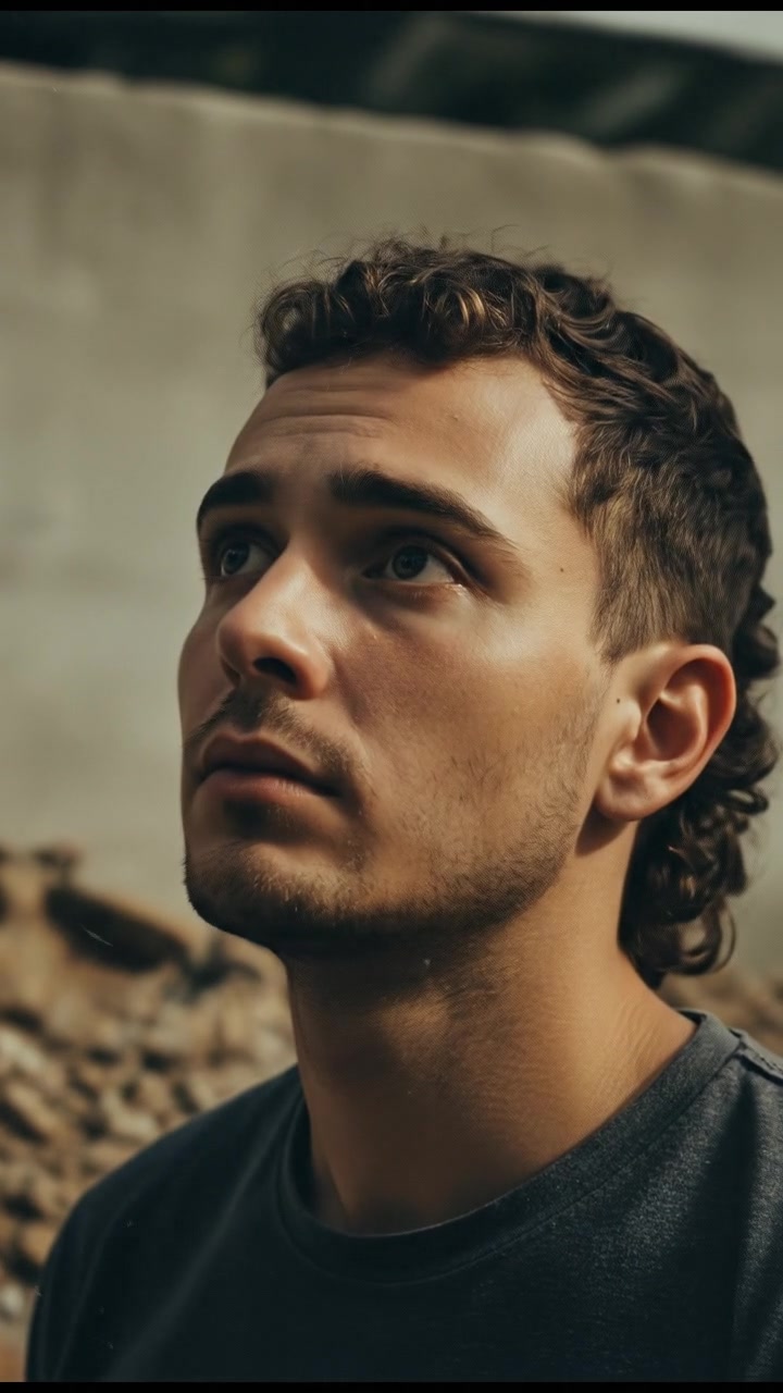 Close-up of Mateo's face, showing a melancholic expression as he gazes downward.