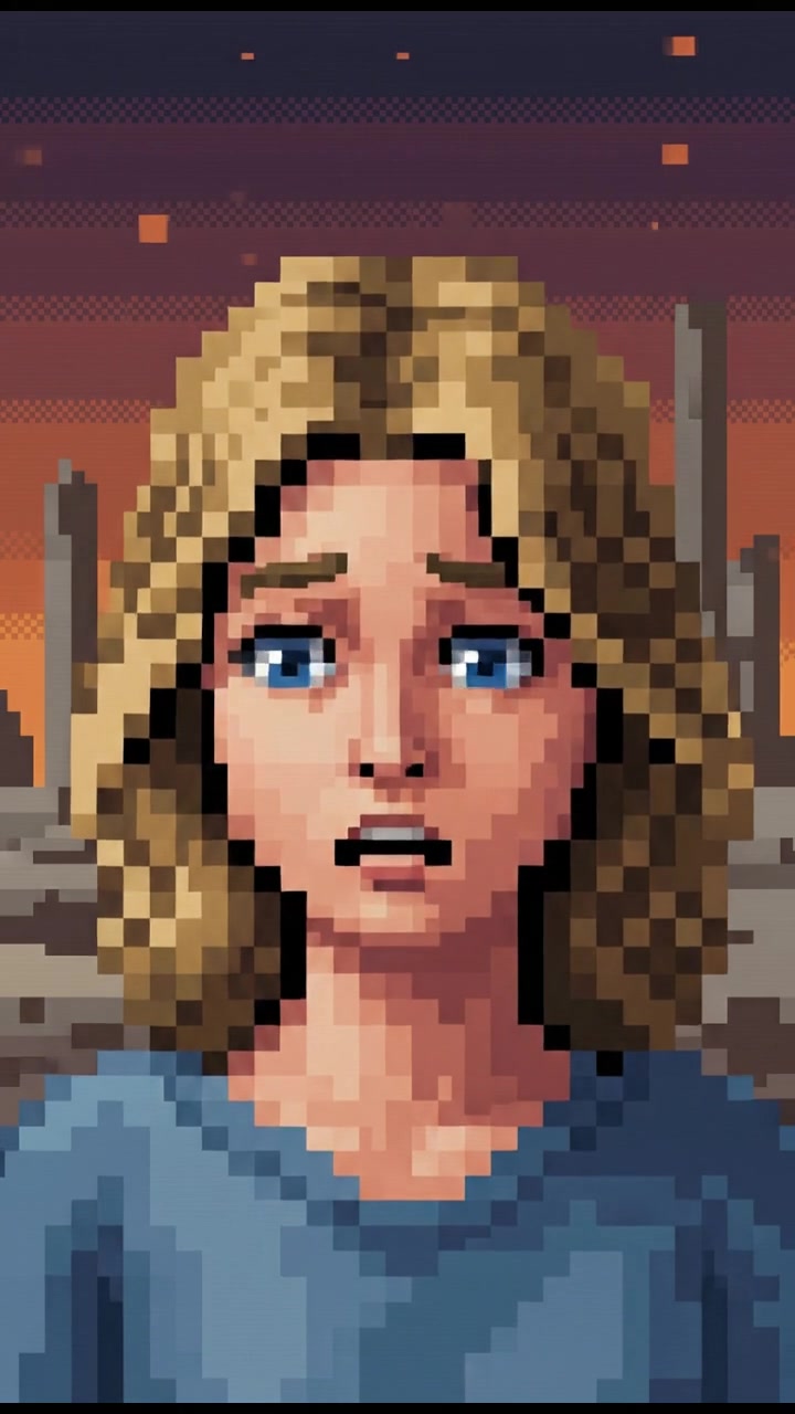 Close-up on Ashley, her face partially in shadow, looking down with a worried expression.