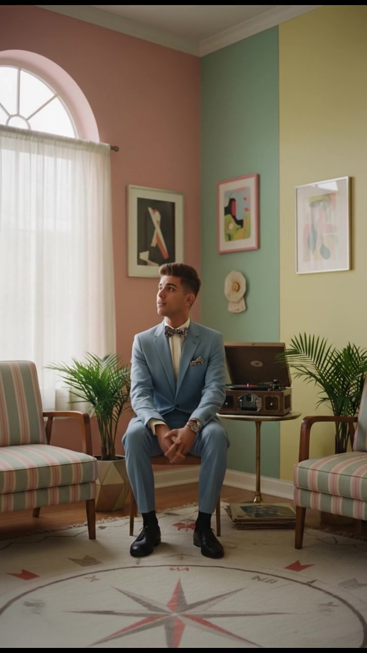 The Amir sitting in a quiet room, with a soft light illuminating him, as he listens carefully.