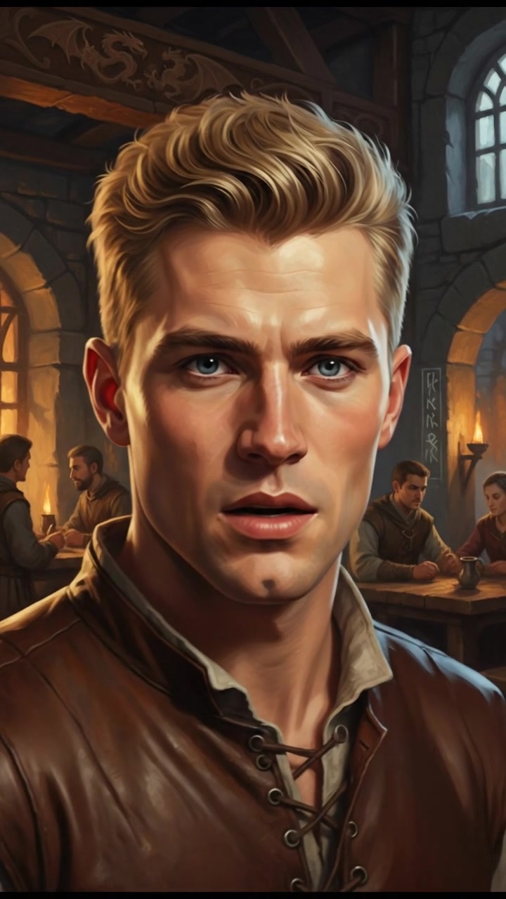 A close-up of Ryan's face, showing determination and sincerity, with the warm glow of the café lighting accentuating his expression.
