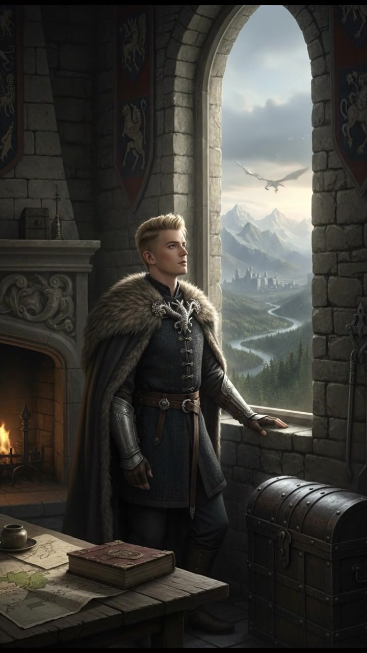 Ryan standing by a window, looking out with a thoughtful expression.